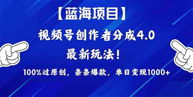（9777期）2024蓝海项目视频号，最新方法， 100%过原创，条条爆款，单日变现1K+，… - 小毅网创-小毅网创