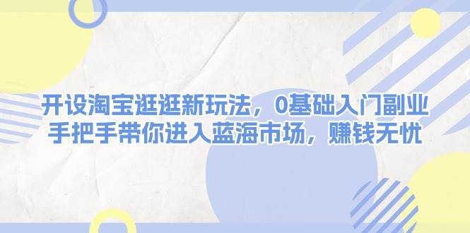 开设淘宝逛逛新玩法，0基础入门副业，手把手带你进入蓝海市场，赚钱无忧 - 小毅网创-小毅网创