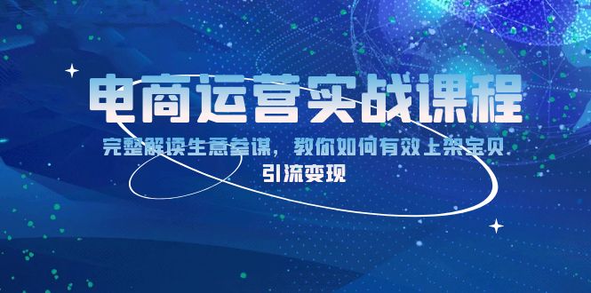 电商运营实战课程：完整解读生意参谋，教你如何有效上架宝贝，引流变现 - 小毅网创-小毅网创
