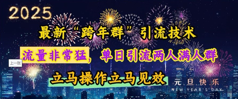 最新“跨年群”引流，流量非常猛，单日引流两人满人群，立马操作立马见效【揭秘】 - 小毅网创-小毅网创
