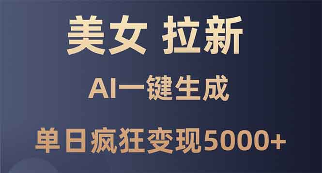 美女暴力拉新，通过AI一键生成，单日疯狂变现5000+，纯小白一学就会！ - 小毅网创-小毅网创