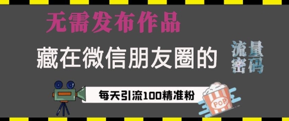 藏在微信朋友圈的流量密码，无需发布作品，单日引流100+精准创业粉【揭秘】 - 小毅网创-小毅网创