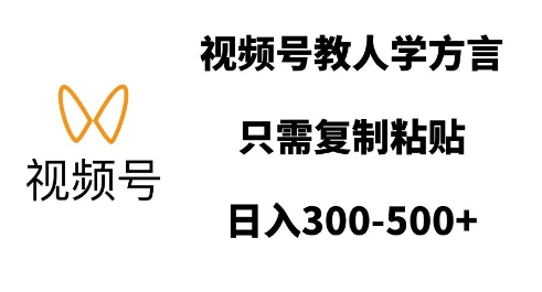 视频号教人学方言，只需复制粘贴，日入多张 - 小毅网创-小毅网创