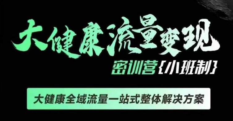 千万级大健康变现课线下课，大健康全域流量一站式整体解决方案 - 小毅网创-小毅网创