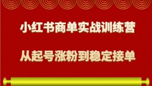 小红书商单实战训练营，从0到1教你如何变现，从起号涨粉到稳定接单，适合新手-小毅网创