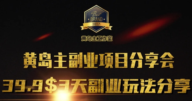 黄岛主副业分享会1期：3天3个副业玩法，速度上车 - 小毅网创-小毅网创