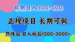 前期一天收益500，熟练后一天收益2000-3000-小毅网创
