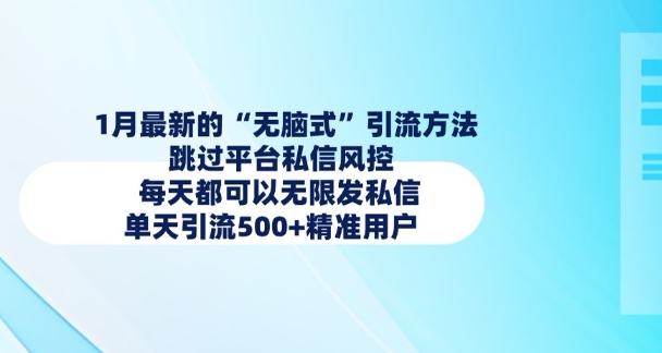 1月最新的无脑式引流方法，跳过平台私信风控，每天都可以无限发私信，单天引流500+精准用户 - 小毅网创-小毅网创