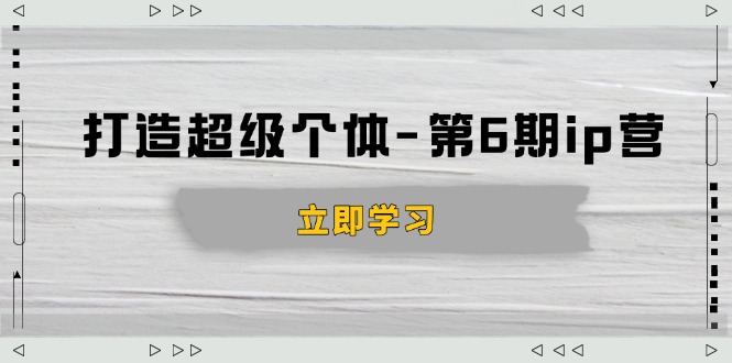 打造 超级个体-第6期ip营：商业认知,产品设计,成交演练,解决知识变现难题 - 小毅网创-小毅网创