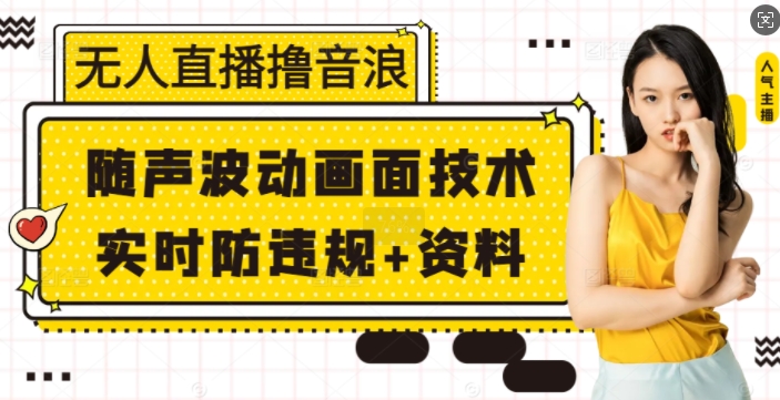 无人直播撸音浪+随声波动画面技术+实时防违规+资料【揭秘】 - 小毅网创-小毅网创