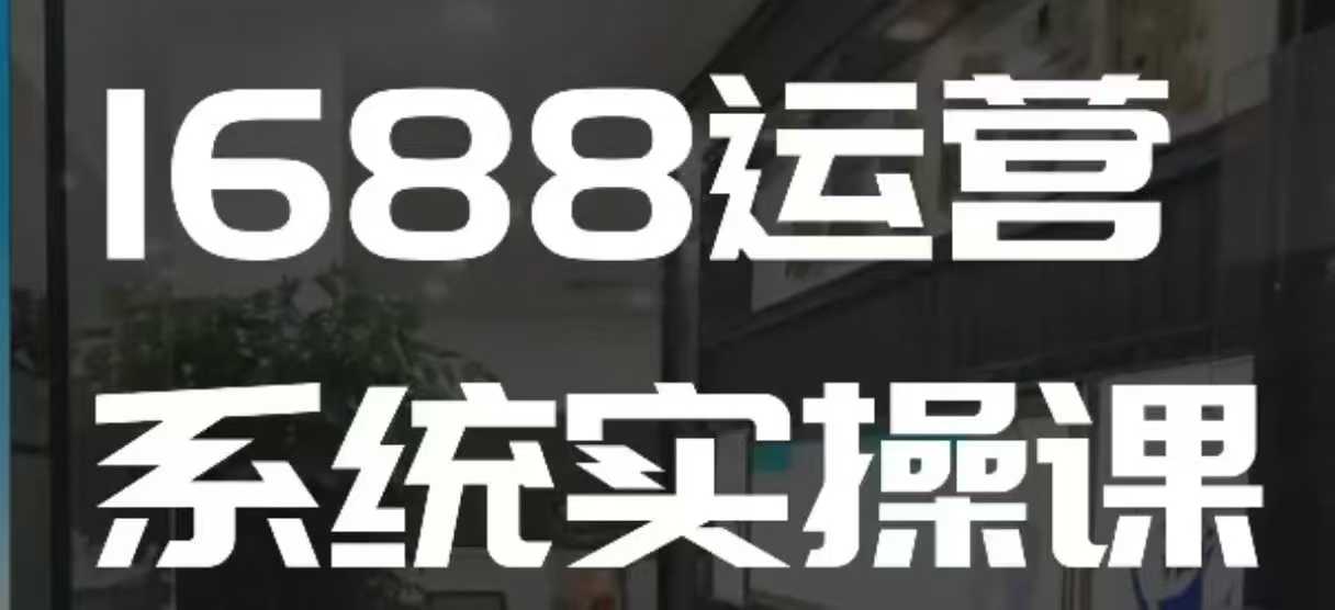1688高阶运营系统实操课，快速掌握1688店铺运营的核心玩法 - 小毅网创-小毅网创