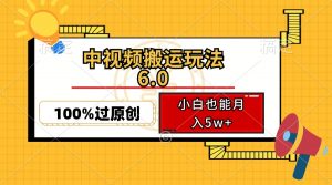 中视频搬运玩法6.0，利用软件双重去重，100%过原创，小白也能月入5w+-小毅网创
