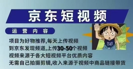 京东短视频带货课，无需自己拍摄剪辑，保姆式教学，两天快速上手 - 小毅网创-小毅网创