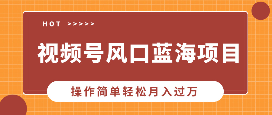 视频号风口蓝海项目，中老年人的流量密码，操作简单轻松月入过万 - 小毅网创-小毅网创