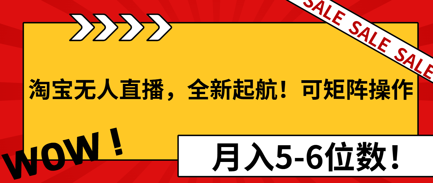 淘宝无人直播，全新起航！可矩阵操作，月入5-6位数！ - 小毅网创-小毅网创