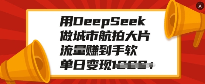 用DeepSeek做城市航拍大片，流量赚到手软，单日变现多张 - 小毅网创-小毅网创