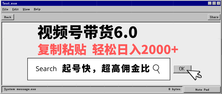 视频号带货6.0，轻松日入2000+，起号快，复制粘贴即可，超高佣金比 - 小毅网创-小毅网创