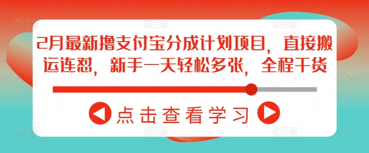 2月最新撸支付宝分成计划项目，直接搬运连怼，新手一天轻松多张，全程干货 - 小毅网创-小毅网创