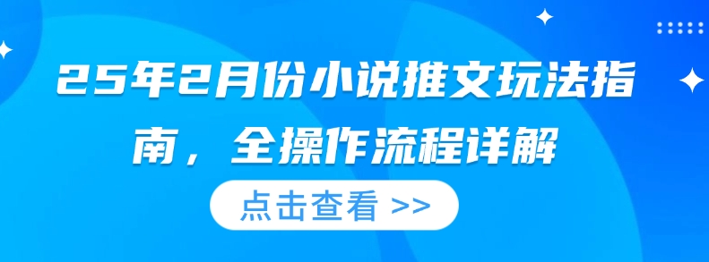 25年2月份小说推文玩法指南，全操作流程详解 - 小毅网创-小毅网创