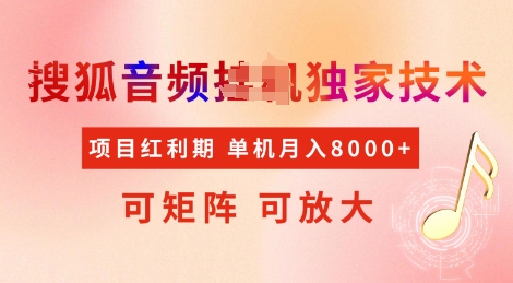 全网首发搜狐音频挂JI独家技术，项目红利期，可矩阵可放大，稳定月入8k【揭秘】 - 小毅网创-小毅网创