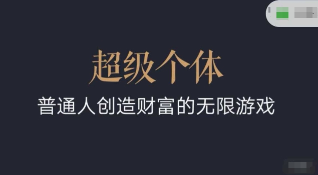 超级个体2024-2025翻盘指南，普通人创造财富的无限游戏 - 小毅网创-小毅网创