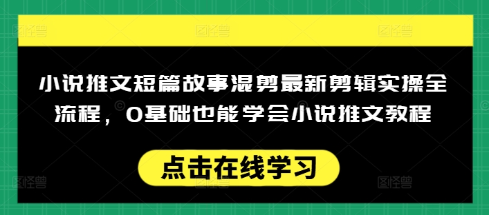 小说推文短篇故事混剪最新剪辑实操全流程，0基础也能学会小说推文教程，肯干多发日入多张 - 小毅网创-小毅网创
