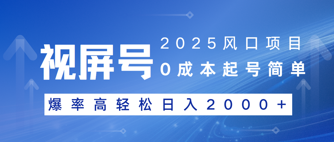 2025风口项目，视频号带货，起号简单，爆率高轻松日入2000+ - 小毅网创-小毅网创