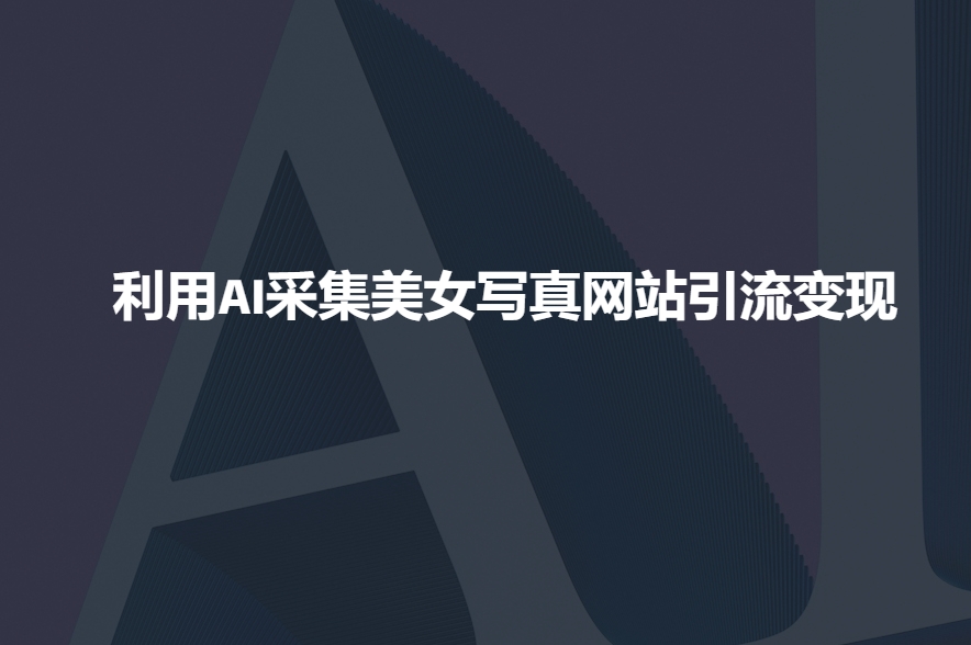 利用AI采集美女写真网站引流变现，引流嘎嘎的 - 小毅网创-小毅网创