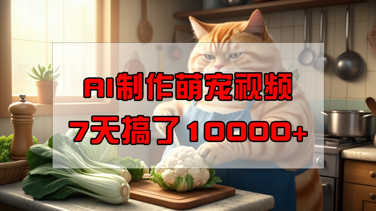 靠AI制作萌宠视频，7天搞了1万+，操作简单门槛低，有手机就行 - 小毅网创-小毅网创