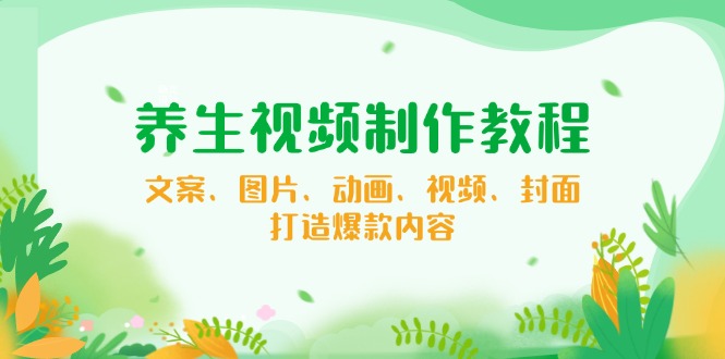 养生视频制作教程，文案、图片、动画、视频、封面，打造爆款内容 - 小毅网创-小毅网创