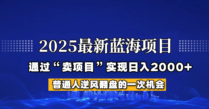 2025年蓝海项目，如何通过“网创项目”日入2000+ - 小毅网创-小毅网创