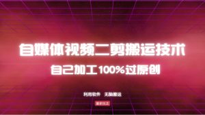 详细教你自媒体视频二剪搬运技术，自己加工100%过原创，无脑搬运-小毅网创