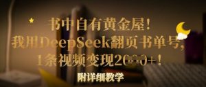 书中自有黄金屋！我用DeepSeek翻页书单号，1条视频变现多张！附详细教学-小毅网创