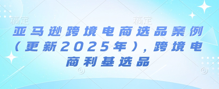 亚马逊跨境电商选品案例(更新2025年3月)，跨境电商利基选品 - 小毅网创-小毅网创