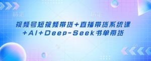 视频号短视频带货+直播带货系统课+AI+Deep-Seek书单带货-小毅网创