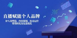 直播赋能个人品牌：IP人设塑造、内容策划、连麦运营、带货转化及复盘优化-小毅网创