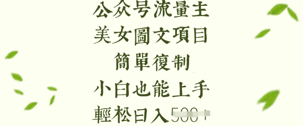 流量主长期收益项目，美女图片简单复制，小白也能上手，轻松日入5张 - 小毅网创-小毅网创