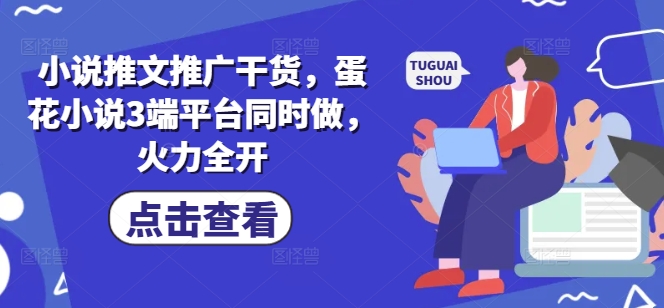小说推文推广干货，蛋花小说3端平台同时做，火力全开 - 小毅网创-小毅网创