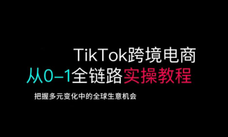 TikTok跨境电商从0-1全链路全方位实操教程，把握多元变化中的全球生意机会 - 小毅网创-小毅网创