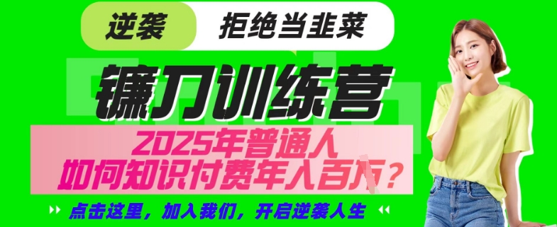 【网创项目终点站-镰刀训练营超级IP合伙人】25年普通人如何通过“知识付费”年入百个-仅此一版【揭秘】 - 小毅网创-小毅网创