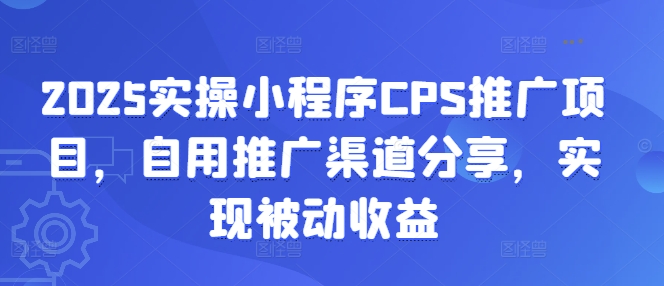 2025实操小程序CPS推广项目，自用推广渠道分享，实现被动收益 - 小毅网创-小毅网创