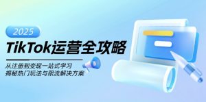 TikTok运营全攻略，从注册到变现一站式学习，揭秘热门玩法与限流解决方案-小毅网创