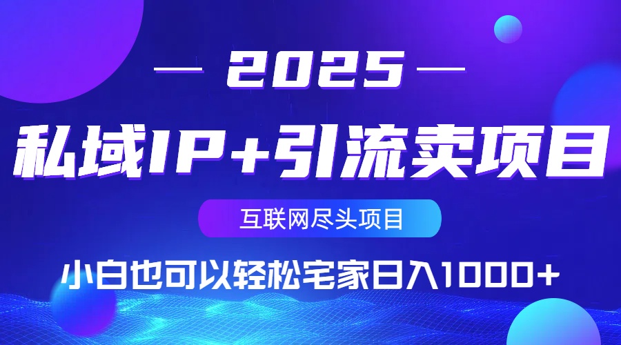 私域IP+引流卖项目，小白也可以做到轻松宅家日入1000+ - 小毅网创-小毅网创