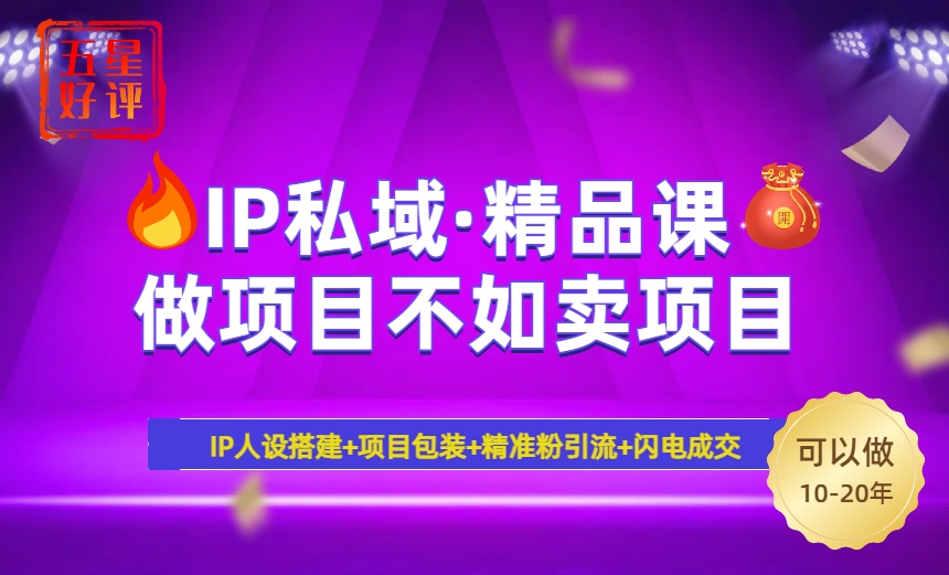 2025年“IP私域·密训精品课”，日赚3000+小白避坑年赚百万，暴力引流... - 小毅网创-小毅网创
