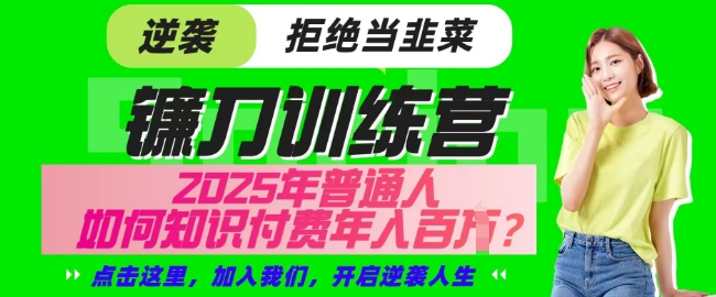 【网创项目终点站-镰刀训练营超级IP合伙人】25年普通人如何通过知识付费实现逆袭【揭秘】 - 小毅网创-小毅网创