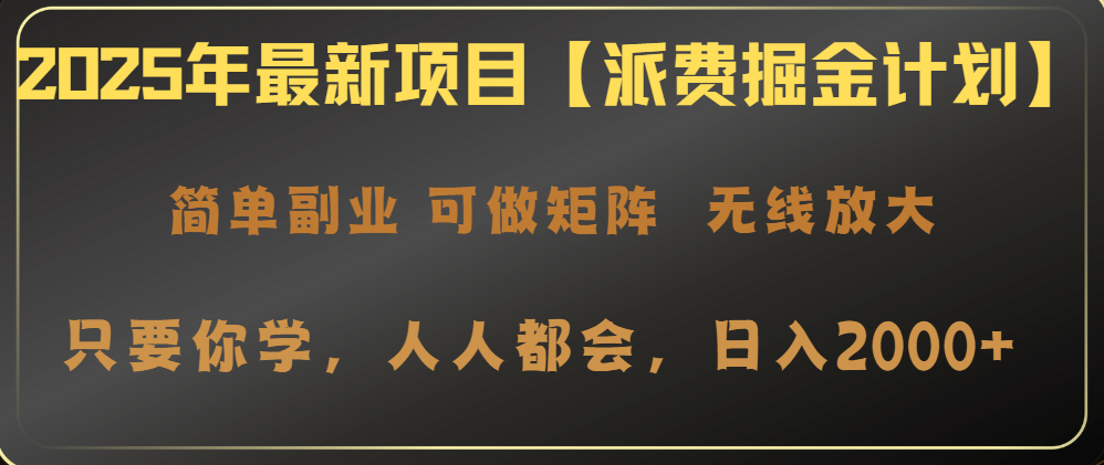 2025年最新项目【派费掘金计划】操作简单，日入2000+ - 小毅网创-小毅网创