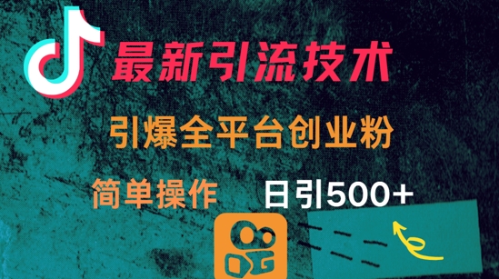 最新引流方法，引爆全平台的一个创业粉，简单操作日引300+ - 小毅网创-小毅网创