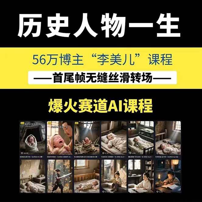 图片[1]-AI历史人物短视频创作，含IP打造、首尾帧无缝转场、智能体视频制作等核心教学内容 - 小毅网创-小毅网创