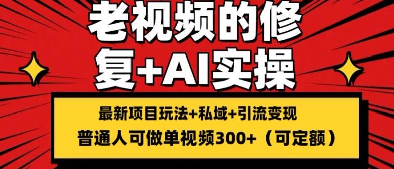 修复老视频的玩法，搬砖+引流的变现(可持久)，单条收益300+【揭秘】 - 小毅网创-小毅网创