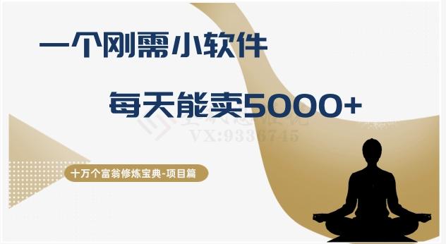 十万个富翁修炼宝典之17.一个刚需小软件，每天能卖5000+ - 小毅网创-小毅网创